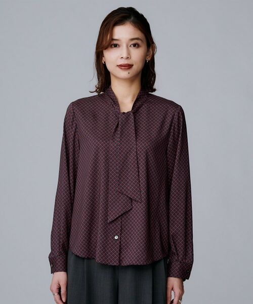UNTITLED / アンタイトル シャツ・ブラウス | 【ボウタイ/通勤スーツ/オフィス】スクエアプリントブラウス | 詳細10