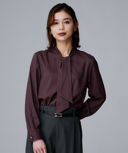 UNTITLED / アンタイトル シャツ・ブラウス | 【ボウタイ/通勤スーツ/オフィス】スクエアプリントブラウス | 詳細6