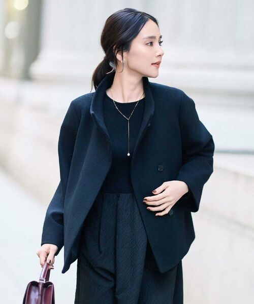 UNTITLED / アンタイトル その他アウター | 【着回しが効く/オンオフアウター】ウールショートコート(ブラック(019))