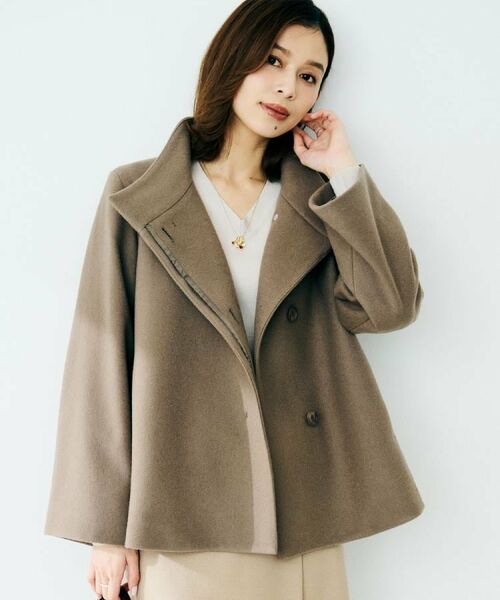 UNTITLED / アンタイトル その他アウター | 【着回しが効く/オンオフアウター】ウールショートコート(ブラウン(043))