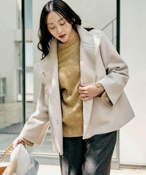 UNTITLED / アンタイトル その他アウター | 【着回しが効く/オンオフアウター】ウールショートコート(ベージュ(052))