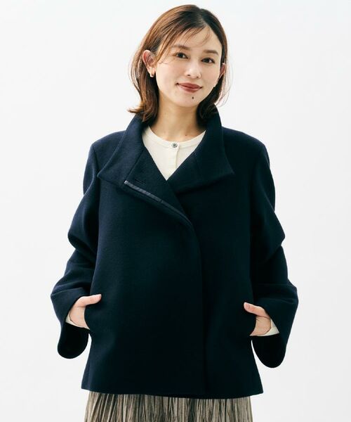 UNTITLED / アンタイトル その他アウター | 【着回しが効く/オンオフアウター】ウールショートコート(ネイビー(694))