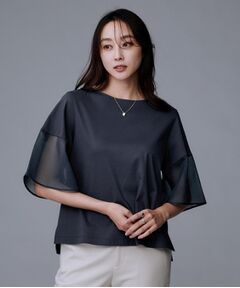 UNTITLED / アンタイトル カットソー | 【一枚で着映える/五分袖】シアースリーブ プルオーバー