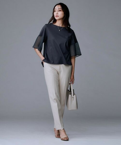 UNTITLED / アンタイトル カットソー | 【一枚で着映える/五分袖】シアースリーブ プルオーバー | 詳細12