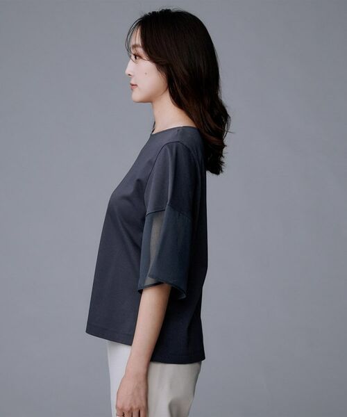 UNTITLED / アンタイトル カットソー | 【一枚で着映える/五分袖】シアースリーブ プルオーバー | 詳細15