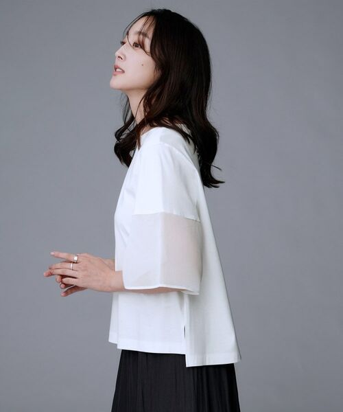 UNTITLED / アンタイトル カットソー | 【一枚で着映える/五分袖】シアースリーブ プルオーバー | 詳細2