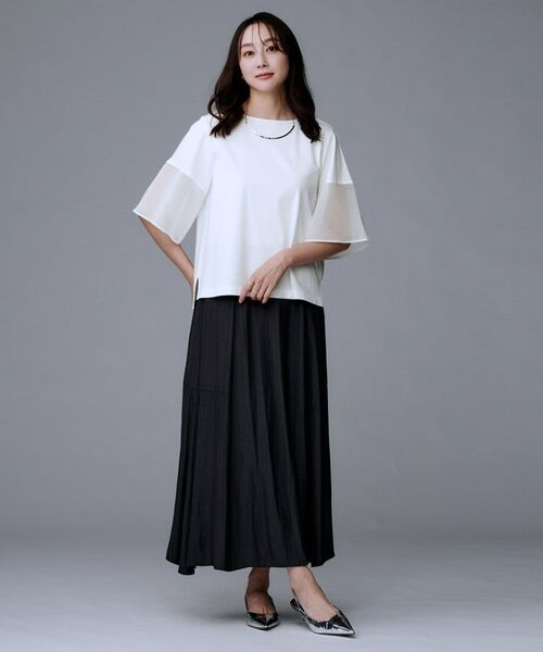 UNTITLED / アンタイトル カットソー | 【一枚で着映える/五分袖】シアースリーブ プルオーバー | 詳細4