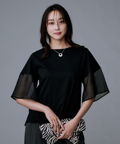 UNTITLED / アンタイトル カットソー | 【一枚で着映える/五分袖】シアースリーブ プルオーバー | 詳細6