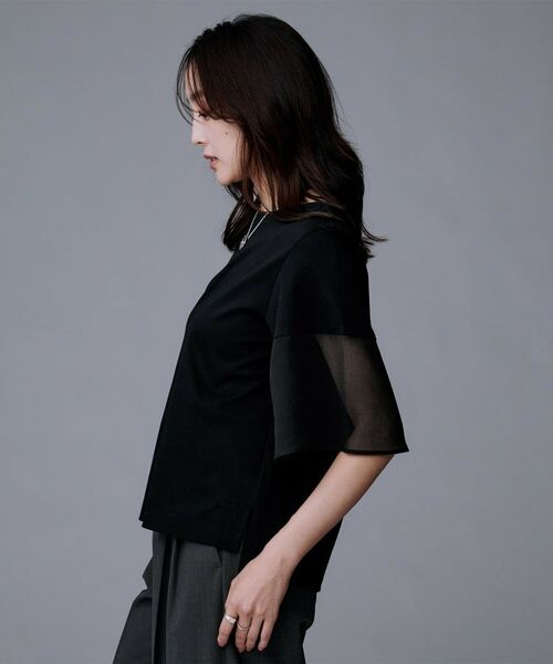 UNTITLED / アンタイトル カットソー | 【一枚で着映える/五分袖】シアースリーブ プルオーバー | 詳細7