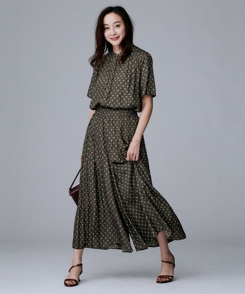 UNTITLED / アンタイトル ショート・ハーフ・半端丈パンツ | 【セットアップ可/ウエストゴム/リラクシー】スクエアジオメ柄スカーチョ | 詳細5