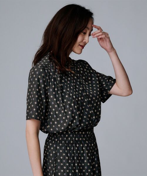 UNTITLED / アンタイトル シャツ・ブラウス | 【セットアップ可/リラクシー/通勤】スクエアジオメ柄ブラウス | 詳細12