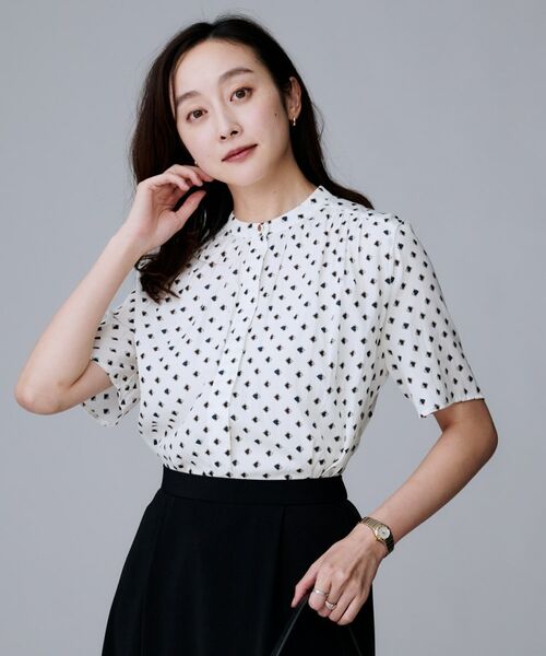 UNTITLED / アンタイトル シャツ・ブラウス | 【セットアップ可/リラクシー/通勤】スクエアジオメ柄ブラウス | 詳細2