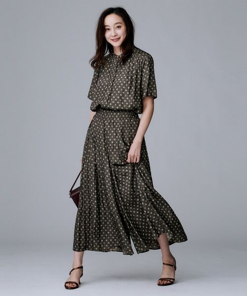 UNTITLED / アンタイトル シャツ・ブラウス | 【セットアップ可/リラクシー/通勤】スクエアジオメ柄ブラウス | 詳細9