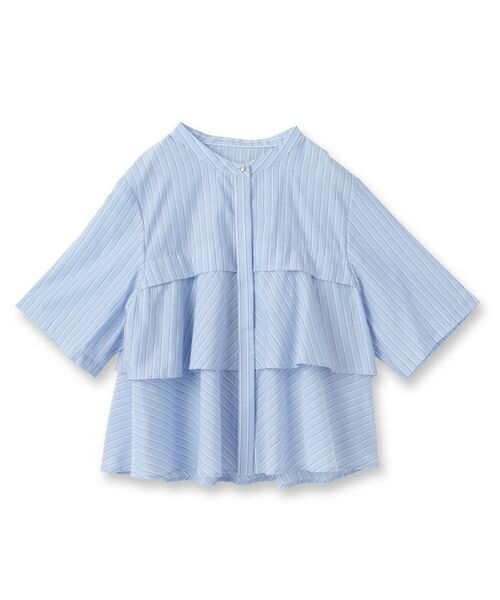 UNTITLED / アンタイトル シャツ・ブラウス | 【短丈/前ボタン/五分袖】ストライプフリルシャツ | 詳細1
