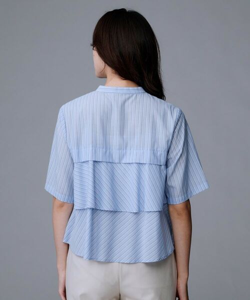 UNTITLED / アンタイトル シャツ・ブラウス | 【短丈/前ボタン/五分袖】ストライプフリルシャツ | 詳細12