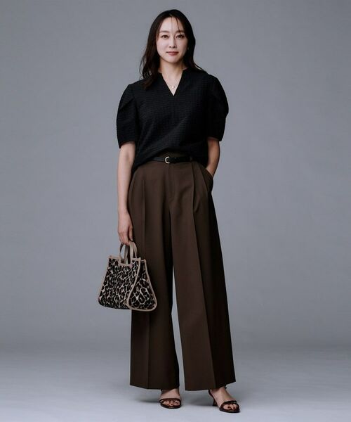 UNTITLED / アンタイトル シャツ・ブラウス | 【吸水速乾/ストレッチ/Vネック】フォルムスリーブ ブラウス | 詳細8