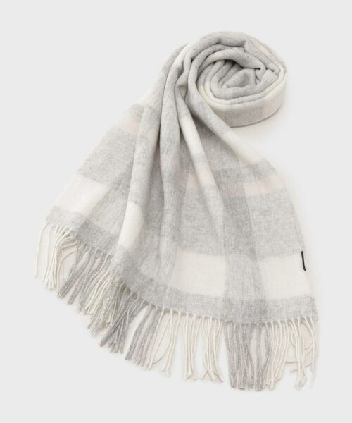 UNTITLED/アンタイトル 【名品/定番人気】ウールチェックストール ライトグレー(211) FREE UNTITLED/アンタイトル 【名品/定番人気】ウールチェックストール ライトグレー(211) FREE