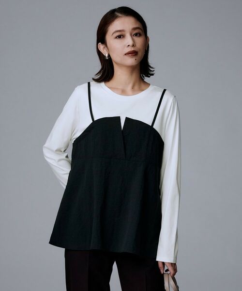 UNTITLED / アンタイトル カットソー | 【洗える/ゆったりシルエット】ビスチェドッキング プルオーバー(ブラック(519))