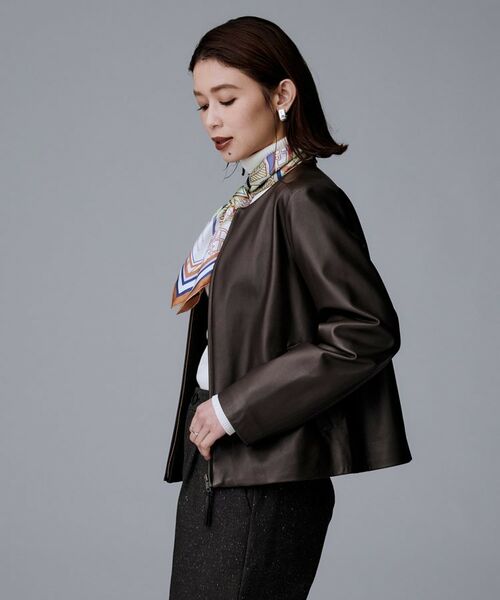 UNTITLED / アンタイトル レザーブルゾン・ジャケット | 【着丈短め/柔らかな質感】ラムレザージャケット | 詳細10