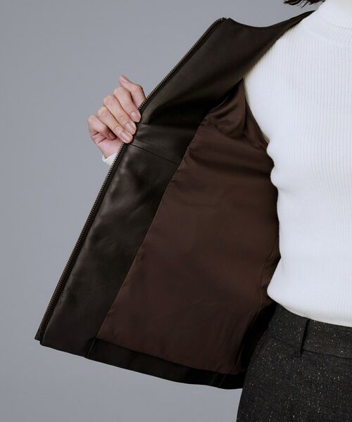 UNTITLED / アンタイトル レザーブルゾン・ジャケット | 【着丈短め/柔らかな質感】ラムレザージャケット | 詳細12