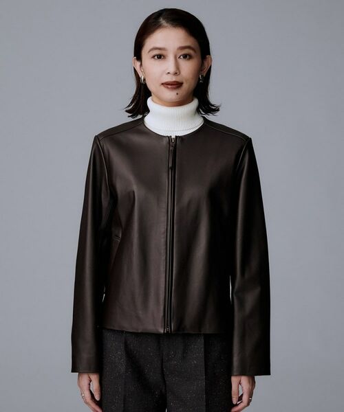 UNTITLED / アンタイトル レザーブルゾン・ジャケット | 【着丈短め/柔らかな質感】ラムレザージャケット | 詳細14