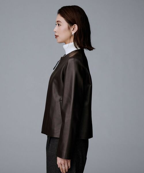 UNTITLED / アンタイトル レザーブルゾン・ジャケット | 【着丈短め/柔らかな質感】ラムレザージャケット | 詳細15