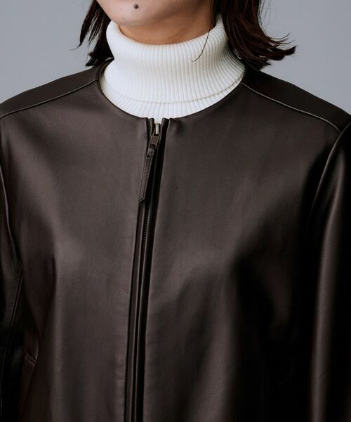 UNTITLED / アンタイトル レザーブルゾン・ジャケット | 【着丈短め/柔らかな質感】ラムレザージャケット | 詳細17