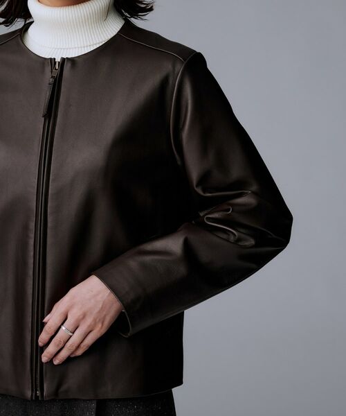 UNTITLED / アンタイトル レザーブルゾン・ジャケット | 【着丈短め/柔らかな質感】ラムレザージャケット | 詳細18