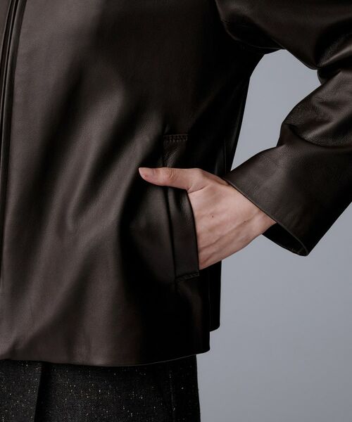 UNTITLED / アンタイトル レザーブルゾン・ジャケット | 【着丈短め/柔らかな質感】ラムレザージャケット | 詳細19