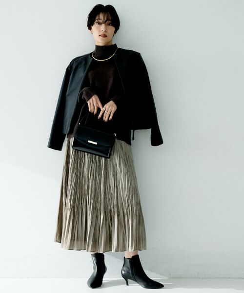 UNTITLED / アンタイトル レザーブルゾン・ジャケット | 【着丈短め/柔らかな質感】ラムレザージャケット | 詳細3