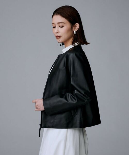 UNTITLED / アンタイトル レザーブルゾン・ジャケット | 【着丈短め/柔らかな質感】ラムレザージャケット | 詳細4