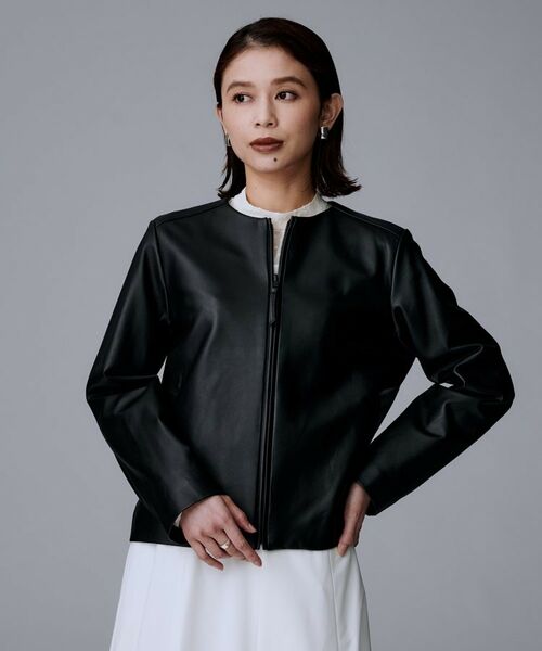 UNTITLED / アンタイトル レザーブルゾン・ジャケット | 【着丈短め/柔らかな質感】ラムレザージャケット | 詳細5