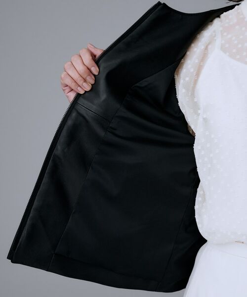 UNTITLED / アンタイトル レザーブルゾン・ジャケット | 【着丈短め/柔らかな質感】ラムレザージャケット | 詳細7