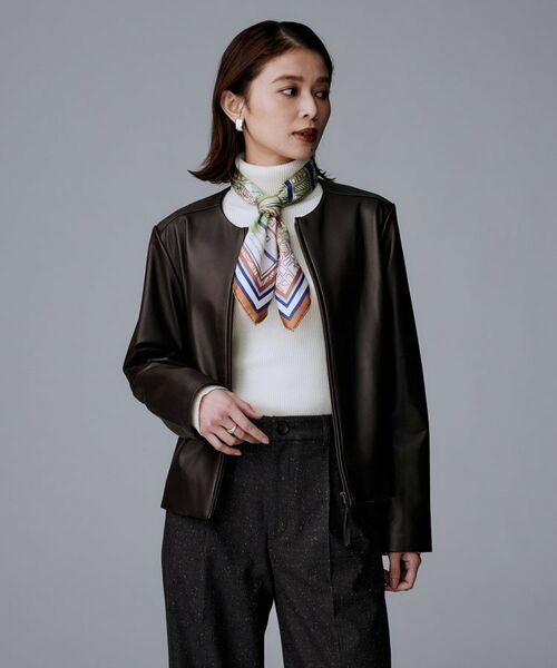 UNTITLED / アンタイトル レザーブルゾン・ジャケット | 【着丈短め/柔らかな質感】ラムレザージャケット | 詳細9