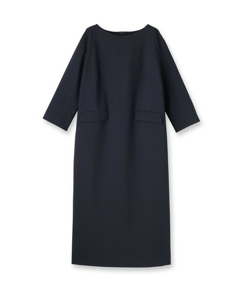 UNTITLED / アンタイトル ミニ丈・ひざ丈ワンピース | 【洗える/ストレッチ素材/通勤】スーツライク ストライプワンピース | 詳細1