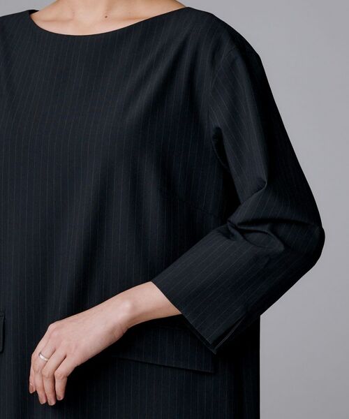 UNTITLED / アンタイトル ミニ丈・ひざ丈ワンピース | 【洗える/ストレッチ素材/通勤】スーツライク ストライプワンピース | 詳細15