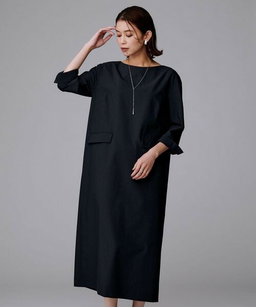 UNTITLED / アンタイトル ミニ丈・ひざ丈ワンピース | 【洗える/ストレッチ素材/通勤】スーツライク ストライプワンピース | 詳細6