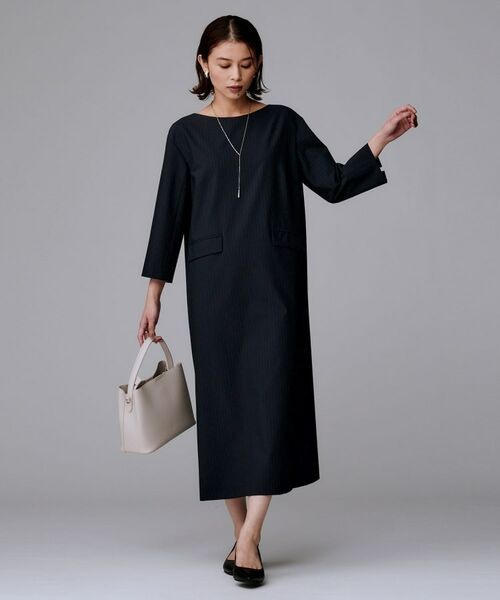 UNTITLED / アンタイトル ミニ丈・ひざ丈ワンピース | 【洗える/ストレッチ素材/通勤】スーツライク ストライプワンピース | 詳細8