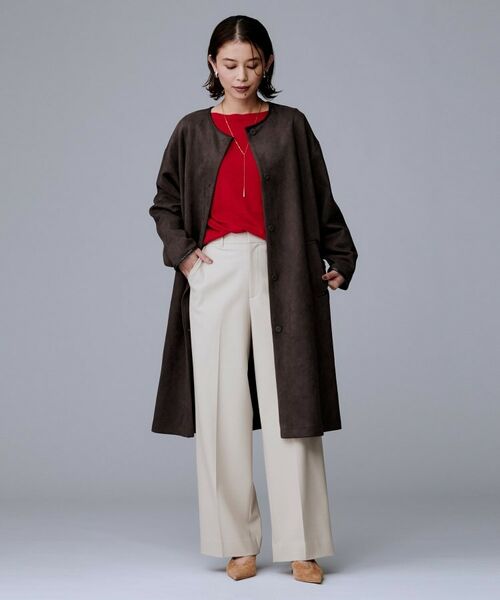 UNTITLED / アンタイトル パンツ | 【暖か素材/ストレッチ性】裏起毛ワイドパンツ | 詳細17