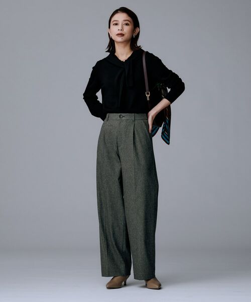 UNTITLED / アンタイトル パンツ | 【ワイド/後ろゴム/シーズンレス】シルクネップツイードパンツ | 詳細6