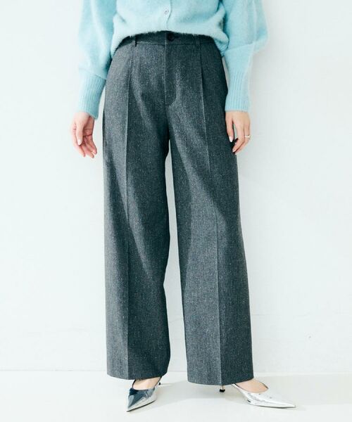 UNTITLED / アンタイトル パンツ | 【ワイド/後ろゴム/シーズンレス】シルクネップツイードパンツ(チャコールグレー(013))