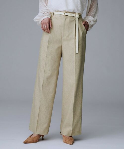 UNTITLED / アンタイトル パンツ | 【ワイド/後ろゴム/シーズンレス】シルクネップツイードパンツ(ライトベージュ(051))