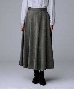UNTITLED / アンタイトル ロング・マキシ丈スカート | 【ミディ丈/ウール混】クラシカルヘリンボーン　ラメスカート