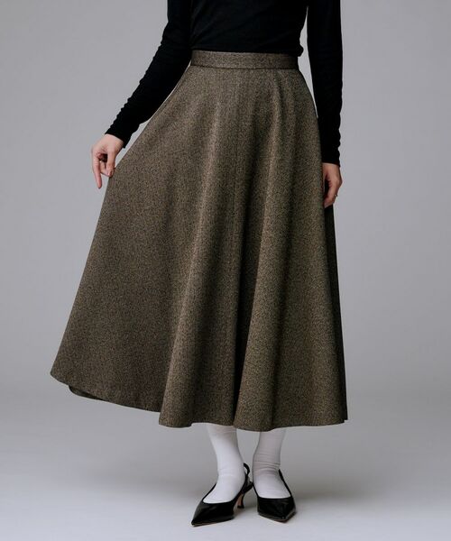 UNTITLED / アンタイトル ロング・マキシ丈スカート | 【ミディ丈/ウール混】クラシカルヘリンボーン　ラメスカート | 詳細2