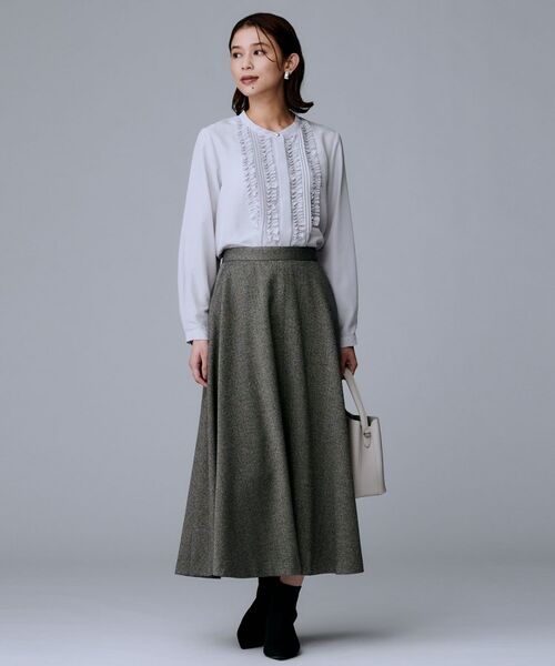 UNTITLED / アンタイトル ロング・マキシ丈スカート | 【ミディ丈/ウール混】クラシカルヘリンボーン　ラメスカート | 詳細8