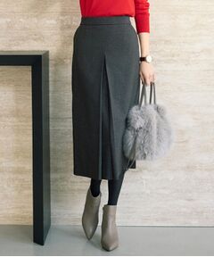 UNTITLED / アンタイトル ロング・マキシ丈スカート | 【ミディ丈/シーズンレス/ウエスト後ろゴム】シルクネップツイード ナロースカート