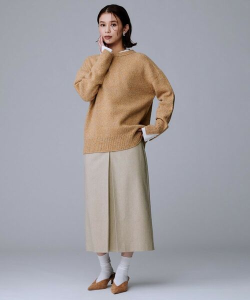UNTITLED / アンタイトル ロング・マキシ丈スカート | 【ミディ丈/シーズンレス/ウエスト後ろゴム】シルクネップツイード ナロースカート | 詳細13