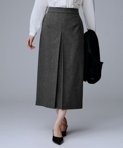 UNTITLED / アンタイトル ロング・マキシ丈スカート | 【ミディ丈/シーズンレス/ウエスト後ろゴム】シルクネップツイード ナロースカート | 詳細3