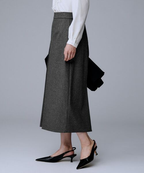 UNTITLED / アンタイトル ロング・マキシ丈スカート | 【ミディ丈/シーズンレス/ウエスト後ろゴム】シルクネップツイード ナロースカート | 詳細4