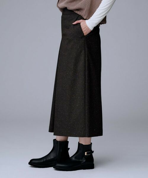 UNTITLED / アンタイトル ロング・マキシ丈スカート | 【ミディ丈/シーズンレス/ウエスト後ろゴム】シルクネップツイード ナロースカート | 詳細8